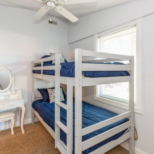 Twin Bunks / Vanity Table with Stool / Closet