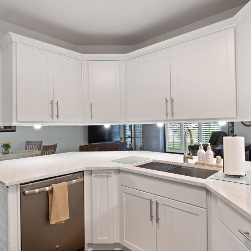 Another view of the kitchen with dishwasher.