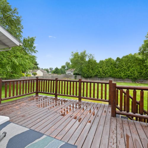 Another view of the deck and yard.