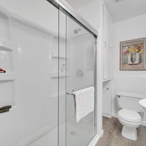Full Bathroom with walk in shower.