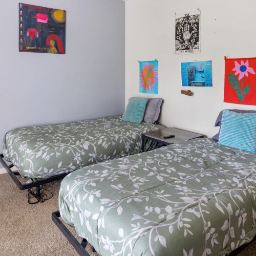 Bedroom 4 has two single beds that can be pushed together to make a double if need be.