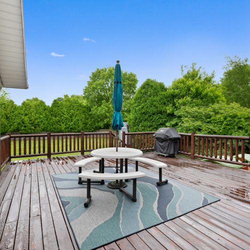 Back deck view with the yard.