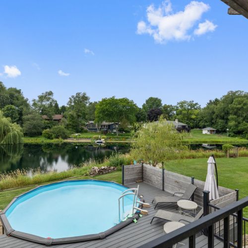Another view of the pool and pond.