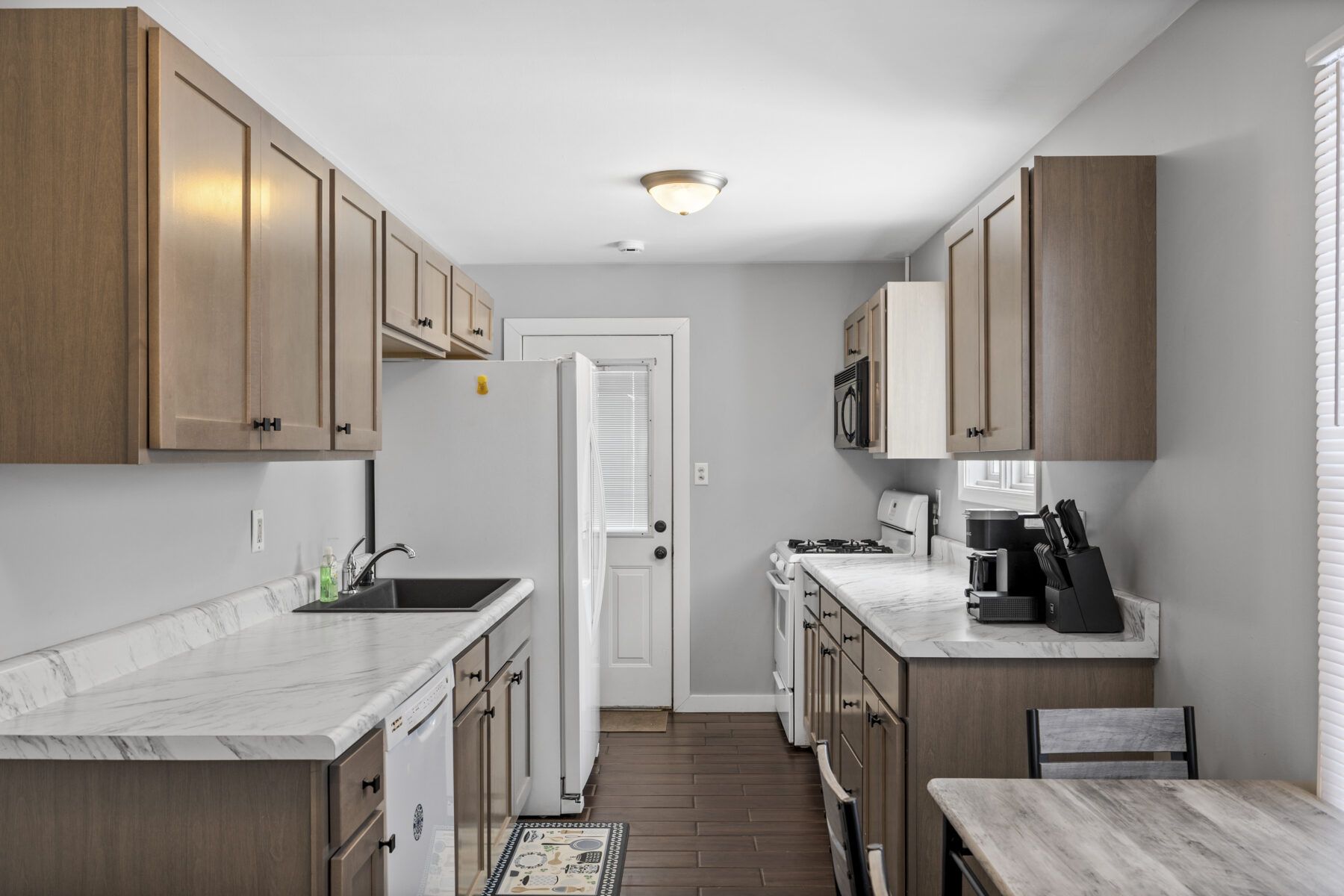 Kitchen View of Side Entrance