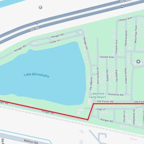 Custom map showing the park model’s precise site and address for convenient navigation.