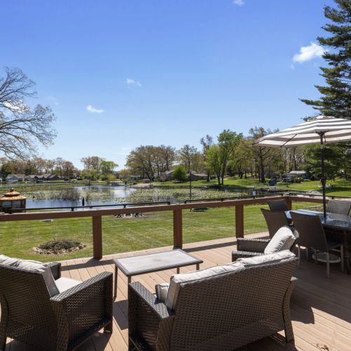 Back deck overlooking the lake
