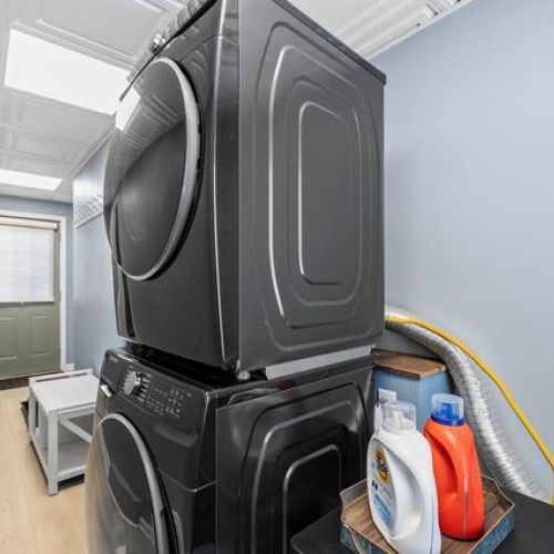 Stackable washer and dryer in-unit for easy, hassle-free laundry during your stay.