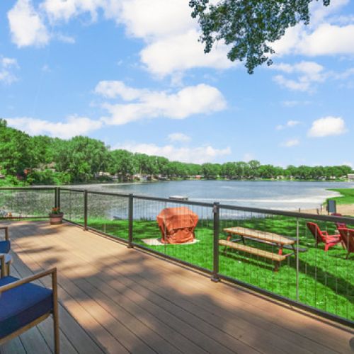 Beautiful lake views right outside the property, offering a peaceful campground setting with easy water access.