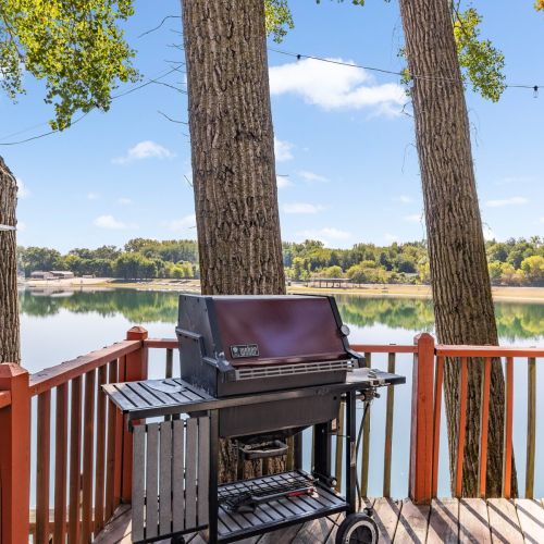 Convenient grill area ready for barbecues and outdoor cooking.
