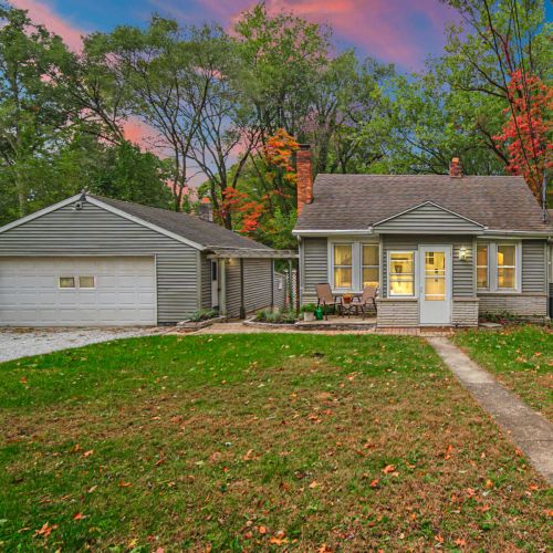 Sunset at the front of the home.