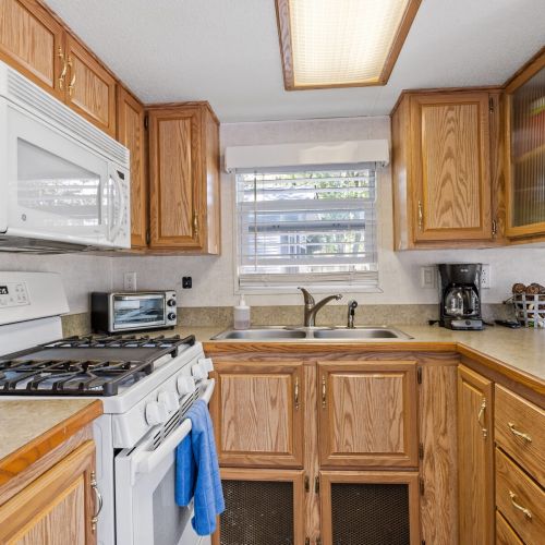 Highlighting the generous counter space, ideal for cooking, meal prep, and keeping your kitchen organized.