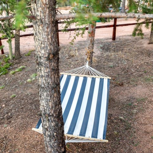 There is a hammock in the yard for relaxing