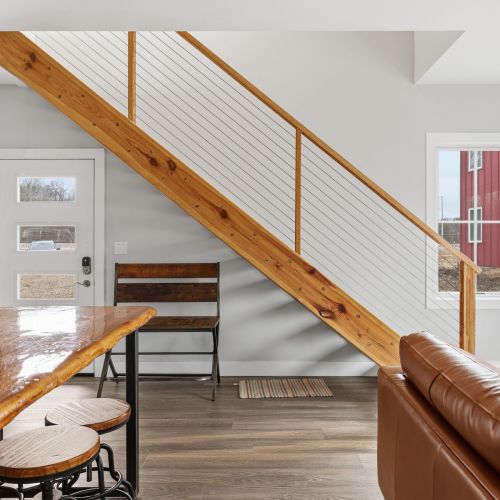 Front Door and stairwell.