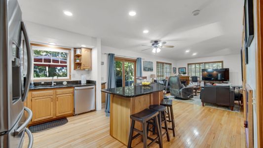 Full kitchen open to living room