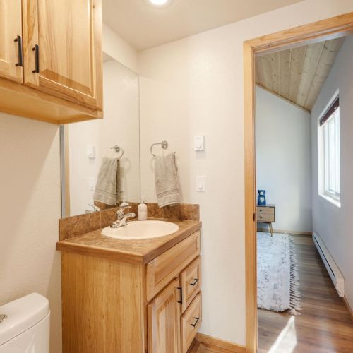 Bathroom on main floor with shower