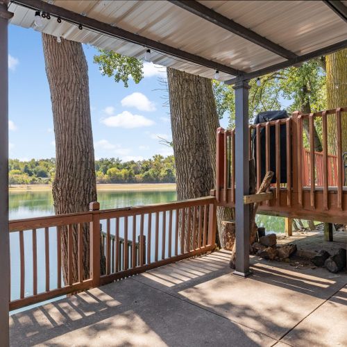 Covered pavilion space, great for gatherings, shade, or enjoying the outdoors in any weather.