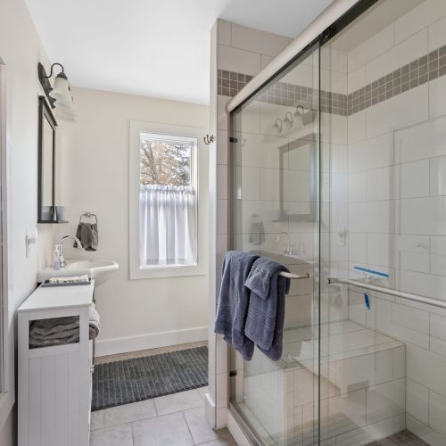 Beautifully remodeled Bathroom with large shower