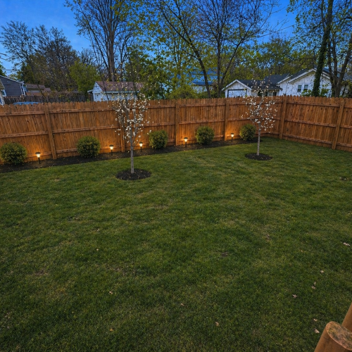 Fenced backyard