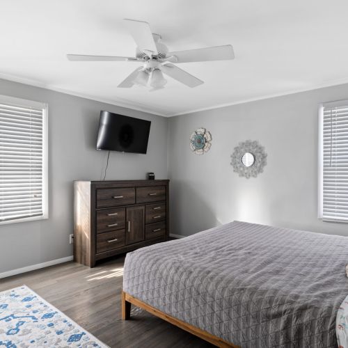 Upstairs bedroom with king bed