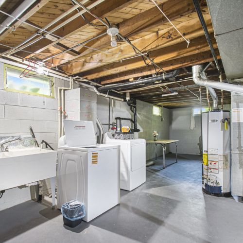 Basement Washer, Dryer, and Utility Sink