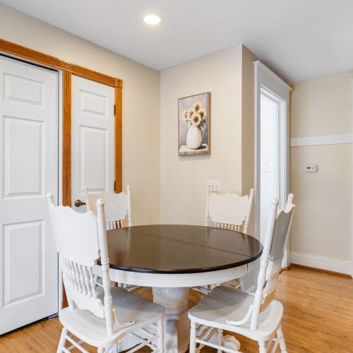 Cozy dining area with seating for four—perfect for meals and conversation.