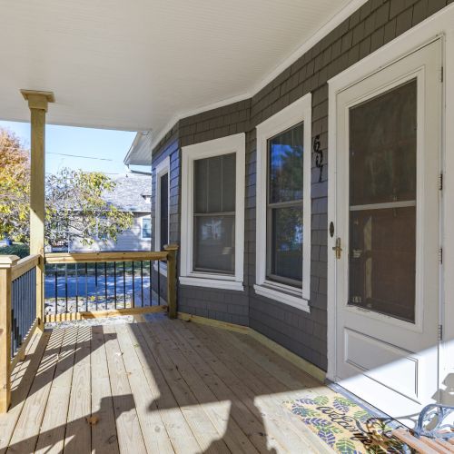 View 2 of the front entrance and porch.