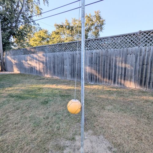 Outdoor tetherball for kids and adults to enjoy.