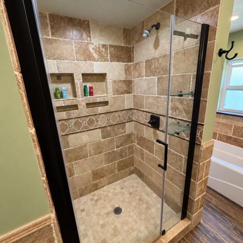Additional view of the master bathroom, highlighting the walk-in shower.