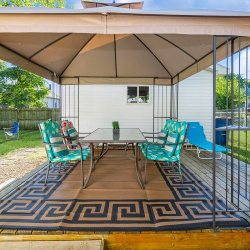 Backyard Seating under Pergola
Charcoal Grill