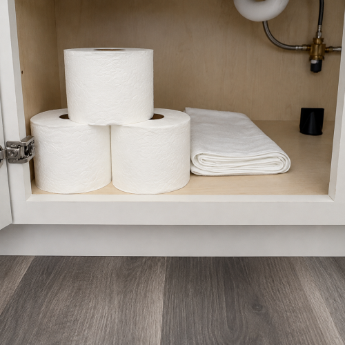 Toilet paper and Bathmat