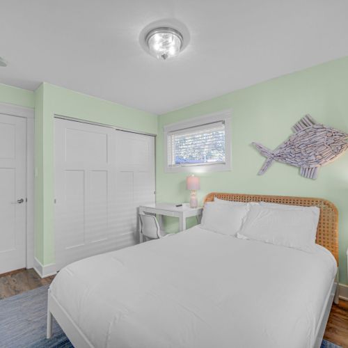 Guest Bedroom 2, closet and doorway view.