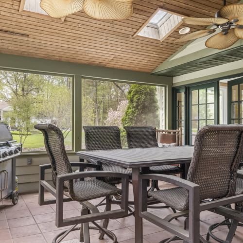 Screened in Porch with Grill Connected to House