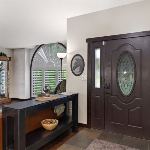 Front entry opening into living room.