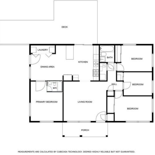 This is the house floor plan. Get a little extra privacy with the split bedroom floor plan with the primary bedroom separate from the other bedrooms!