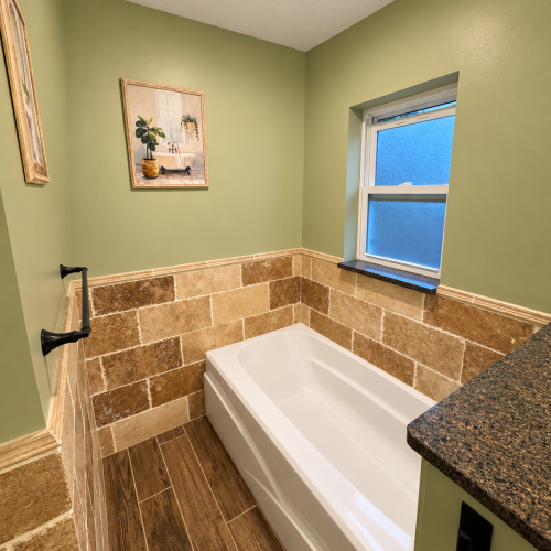 Additional view of the master bathroom soaking tub.