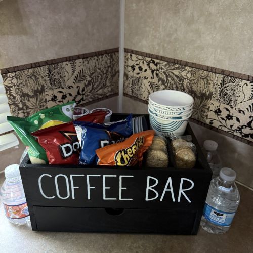 Full coffee bar area for enjoying your favorite hot drinks during your stay.