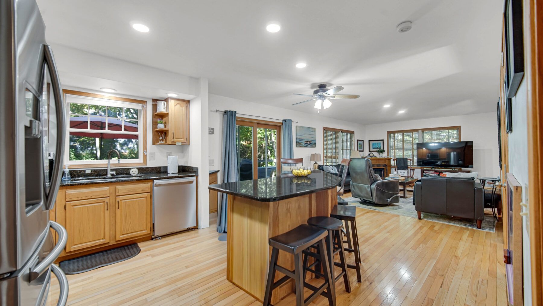 Full kitchen open to living room