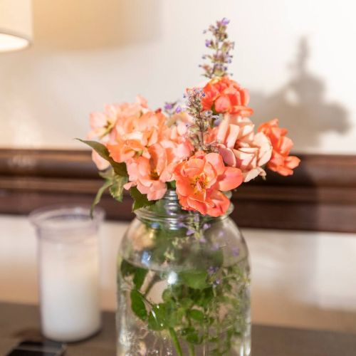 Fresh flowers from the garden in the master bedroom