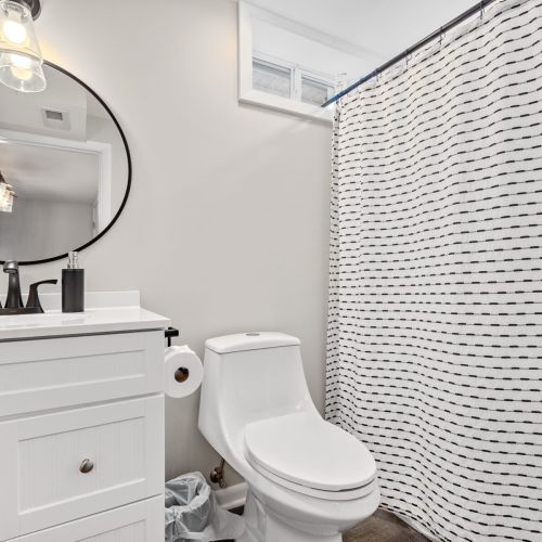 Newly added second full bathroom  downstairs