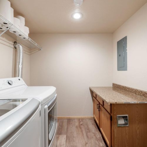 Laundry room in the lower level.