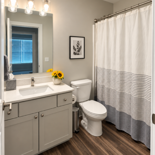 bathroom with tub/shower combo