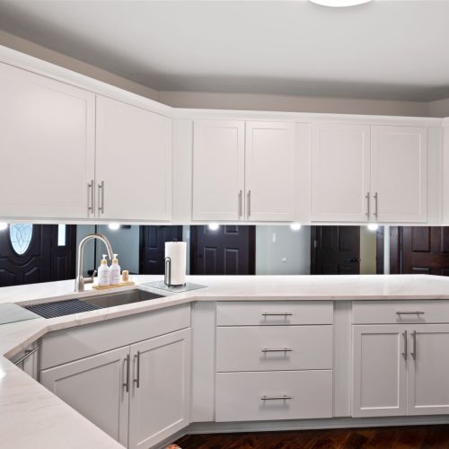 Bright, functional kitchen area.