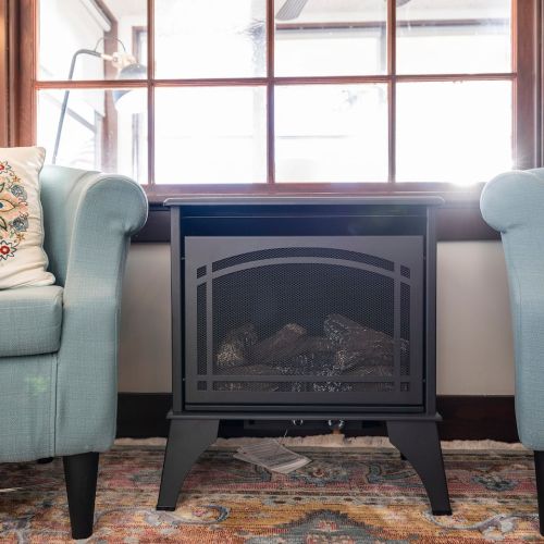 Electric, freestanding fireplace