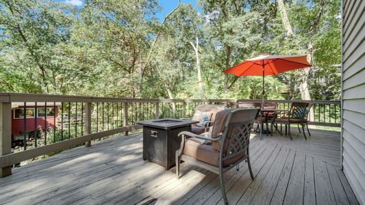 Gas Fire Pit on Back Deck