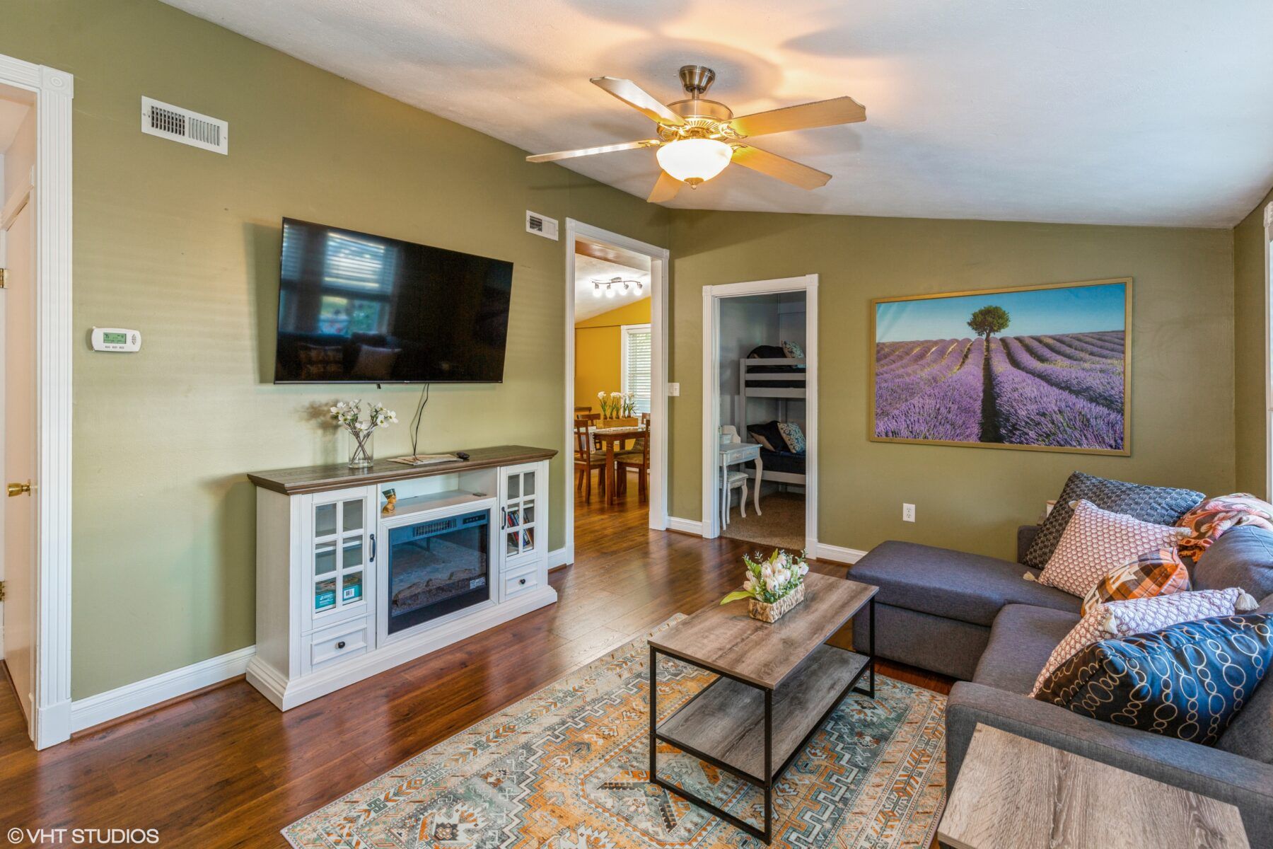 Living Room with Fireplace /Smart TV / Sleeper Sofa