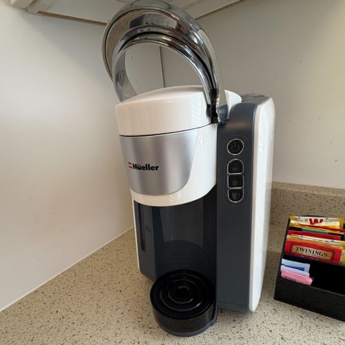 Keurig. 8-10 pods, sweeteners and tea provided