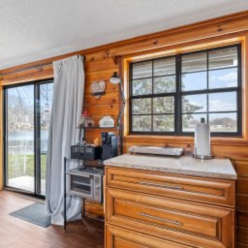 Extra Kitchen space with an outside view of the lake.