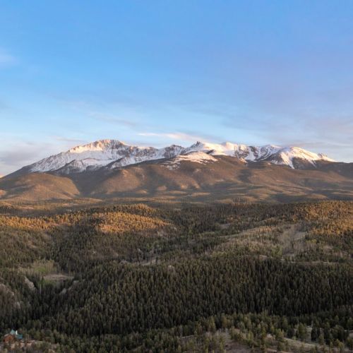 Enjoy beautiful Pikes Peak views on your drive up to the neighborhood.