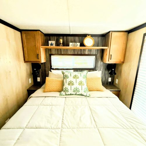 Main bedroom at Funky Island, offering comfort and a relaxing atmosphere.